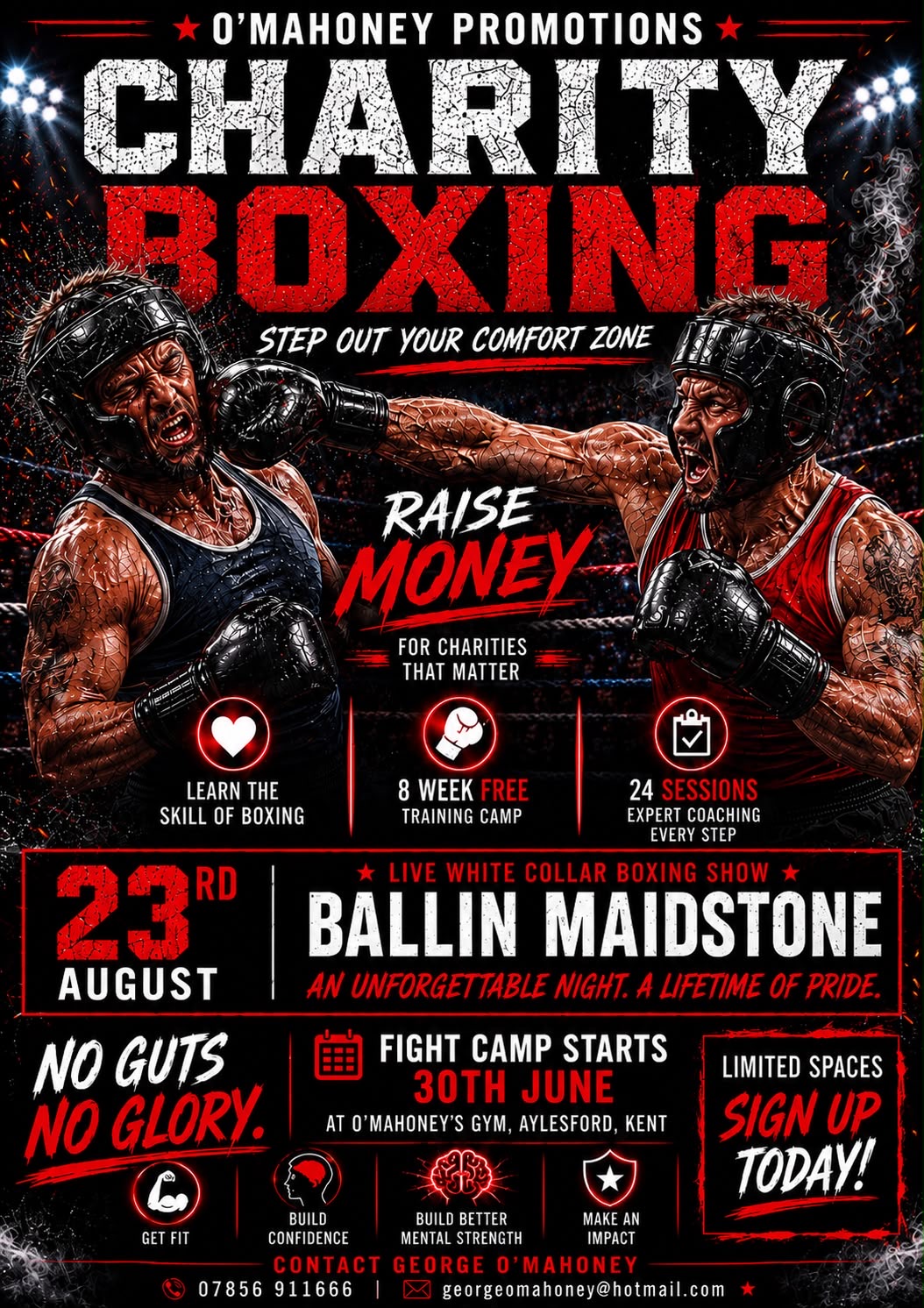 O'Mahoney Promotions Charity Boxing — Men's white collar fight night, 23rd August at Ballin Maidstone